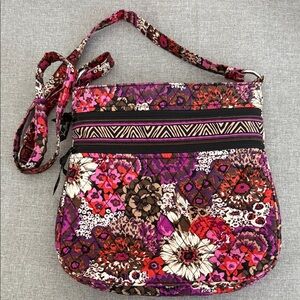 Vera Bradley Rosewood Purple and Pink Floral Crossbody Bag